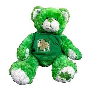 Build A Bear Green Bear Shamrock Clover Lucky St Patrick’s Day 16” Plush toy